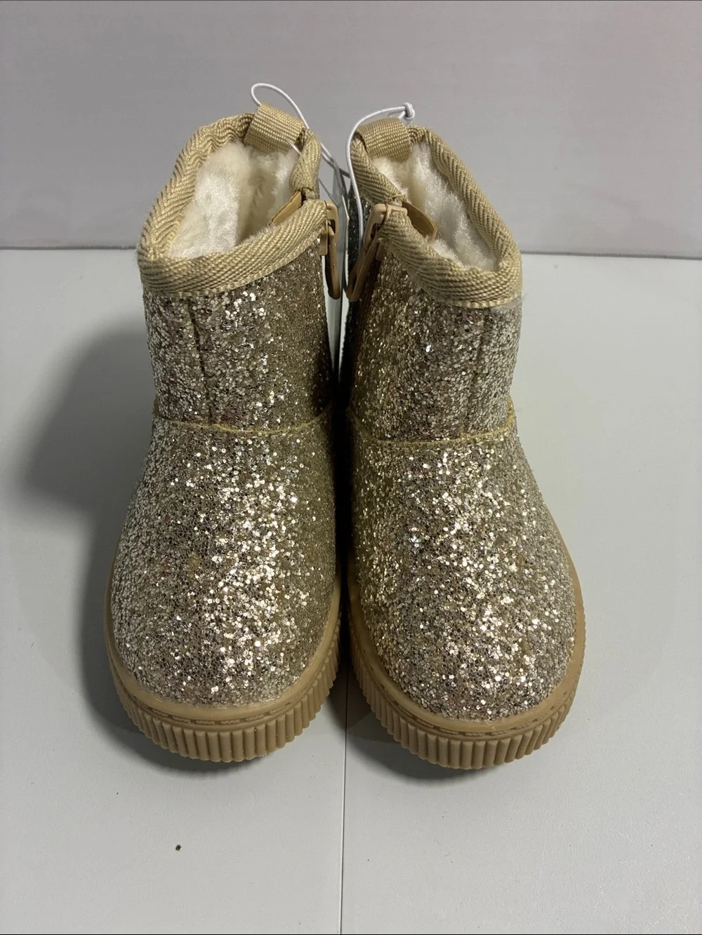 Cat & Jack Kids Glitter Ankle Boots in Gold